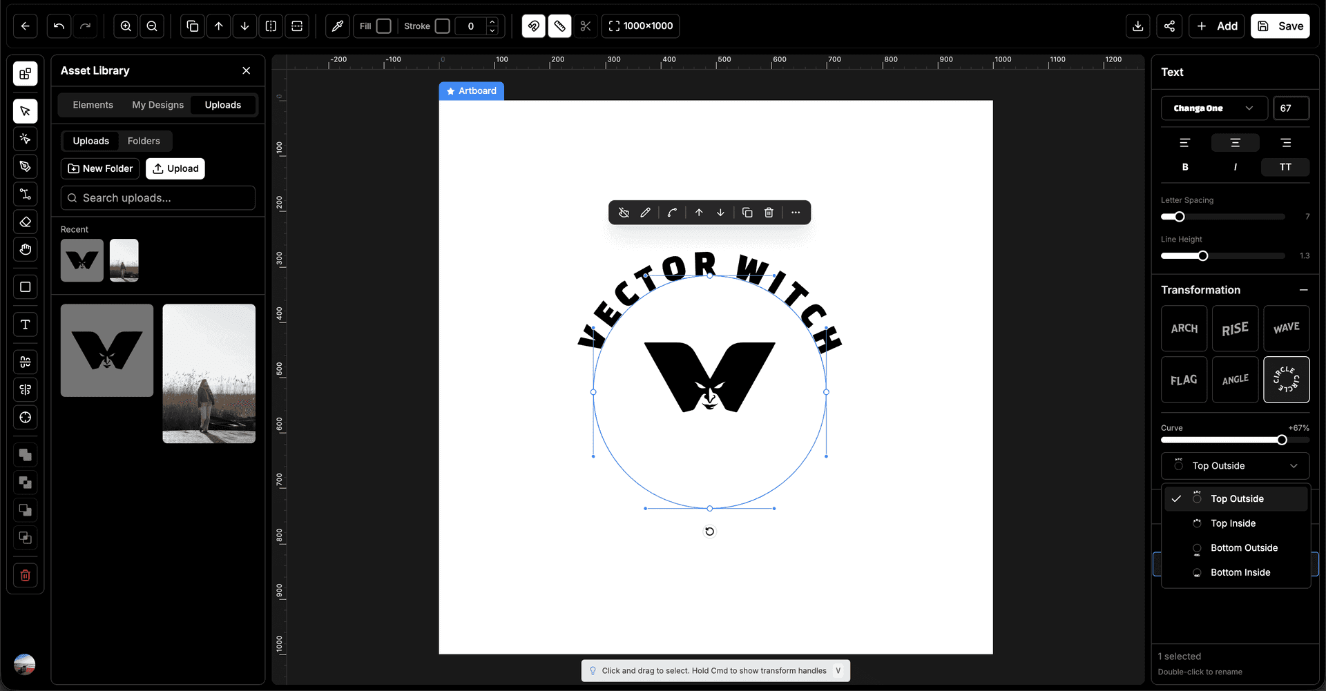 SVG Editor: Text Transformations
