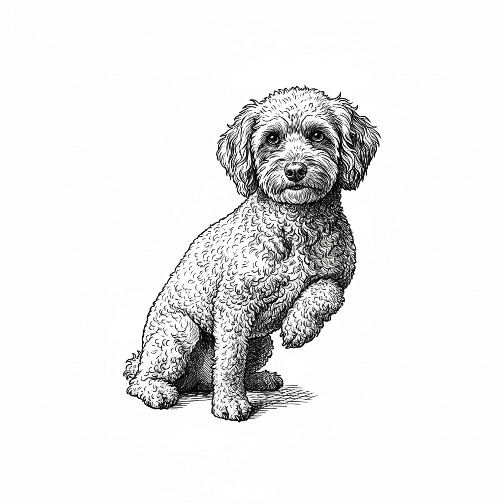 isolate dog and provide a vector outline of key details