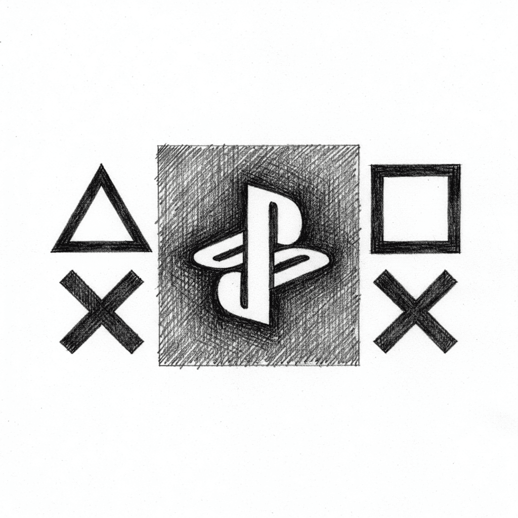 Make a inverted Sony play station vector file. Without a background