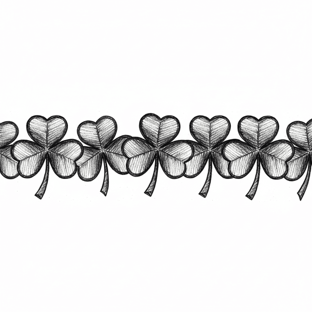 Make a straight line of Irish shamrocks