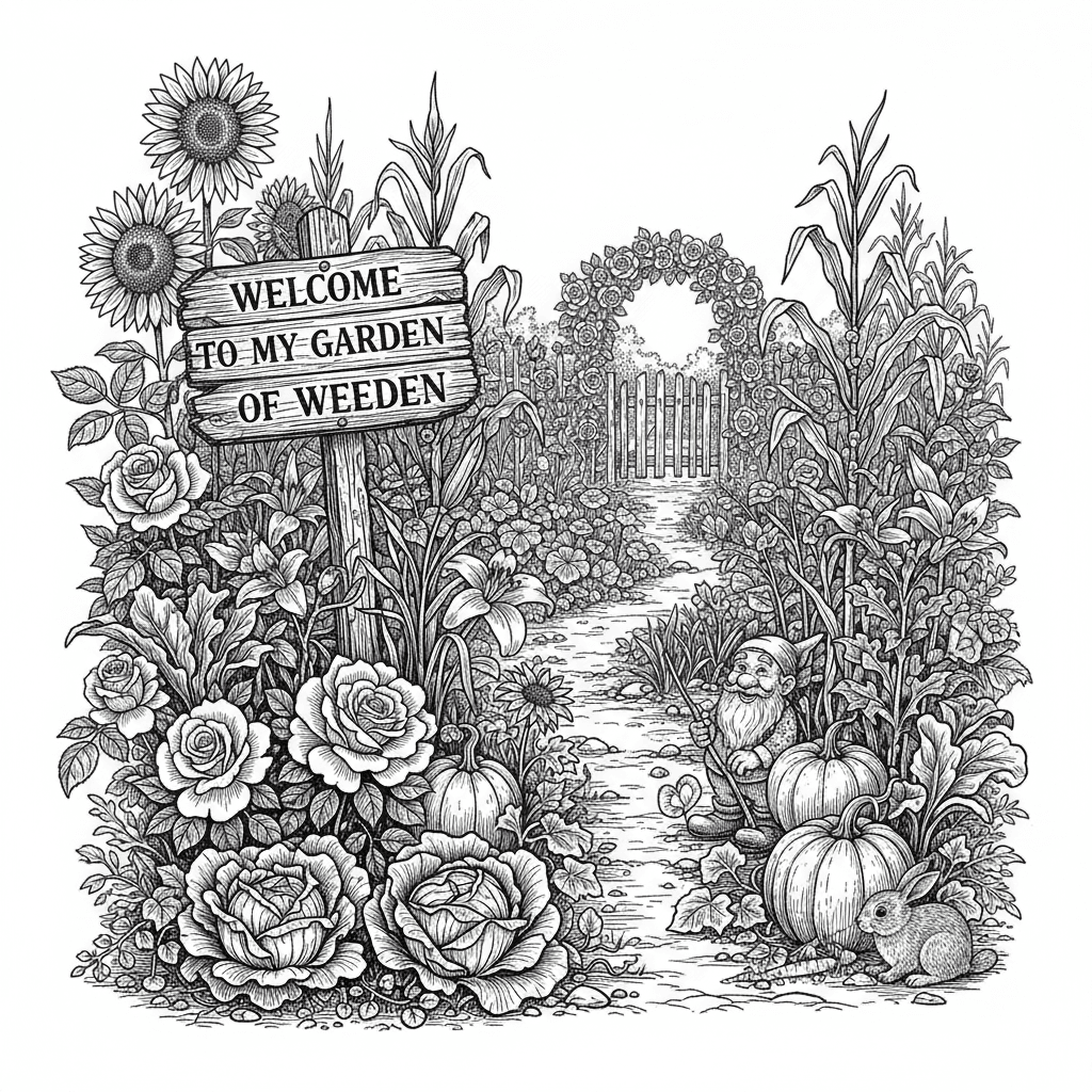Welcome to my garden of Weeden with flowers and vegetables
