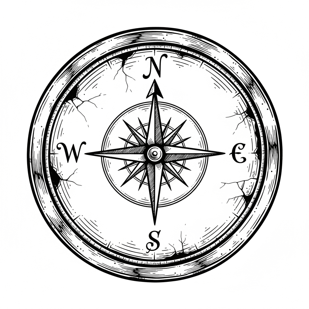 OLD COMPASS WITH N,S,E AND W