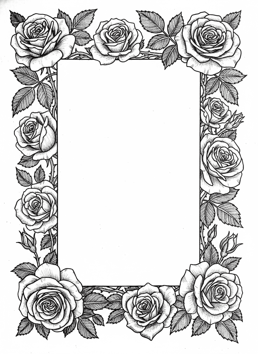 create photo frame from roses