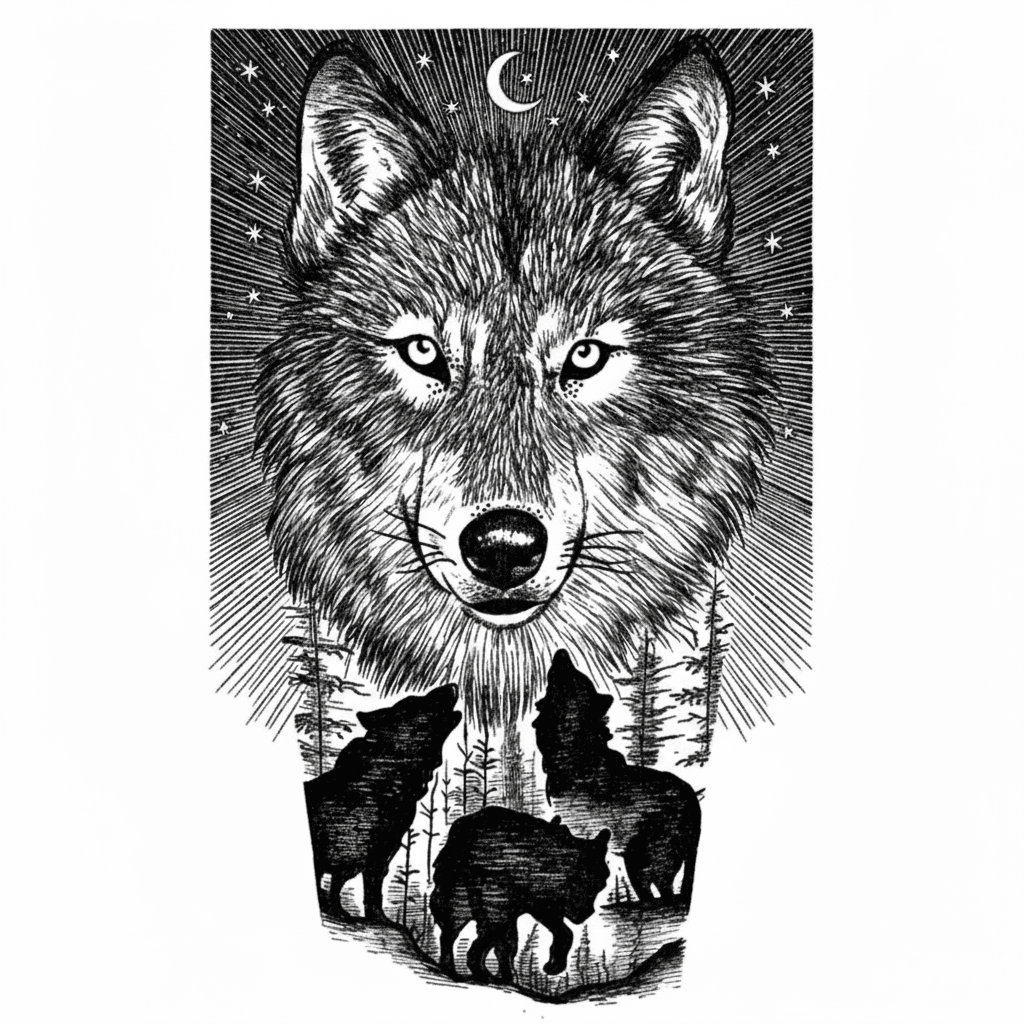 Add stars and the moon as a background to this image