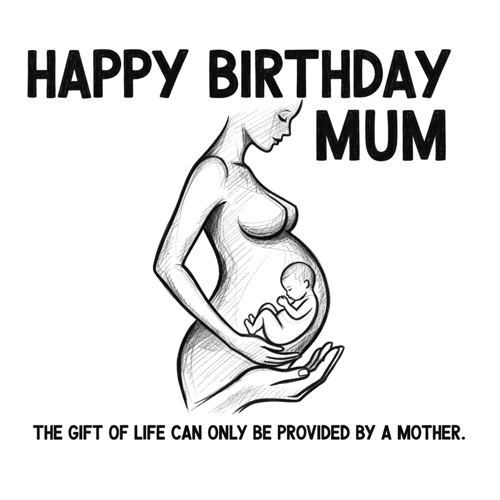 The gift of life can only be provided by a mother. "Happy Birthday Mum"