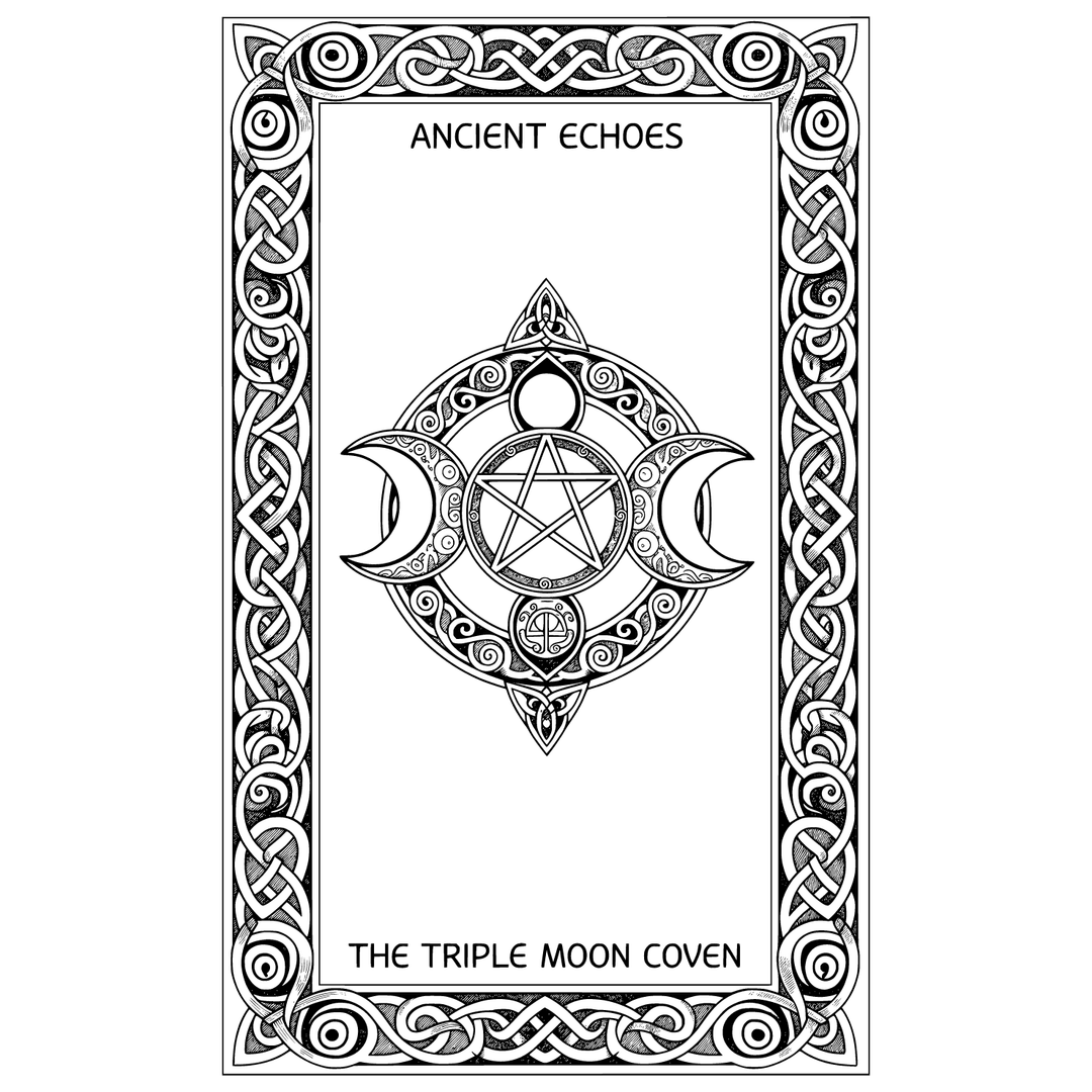 Make a book cover with a beautiful celtic border and Pentagram tripple ...
