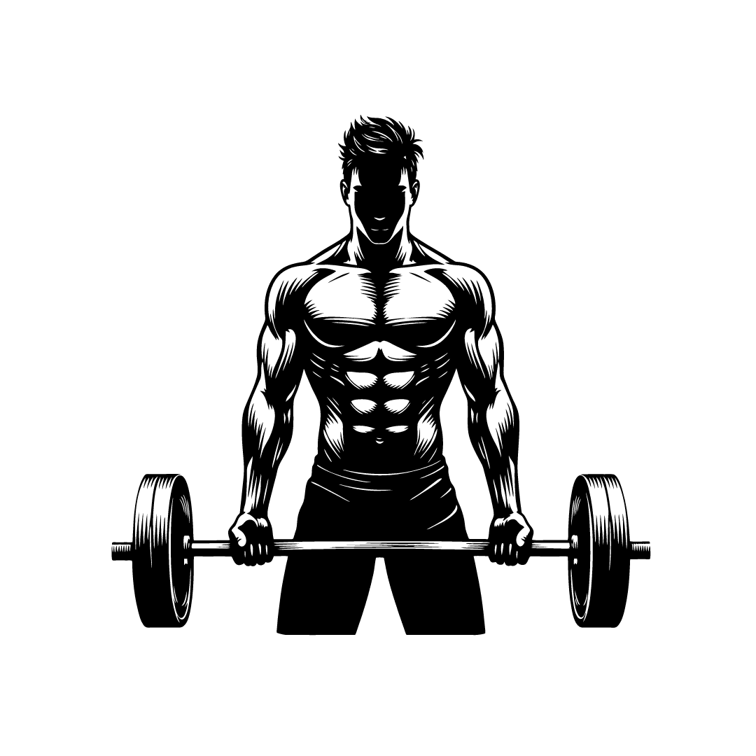 Bodybuilder Muscular Barbell Lifting Workout Stren - Free SVG Download ...