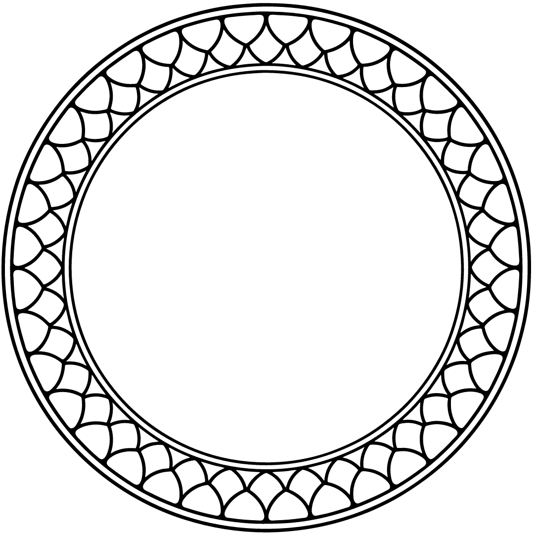 Circle Frame Decorative Scalloped Border Ornament - Free SVG Download ...