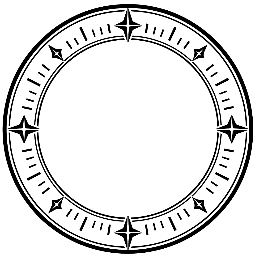 Circle Frame Directional Stars Markings Ornament - Free SVG Download ...