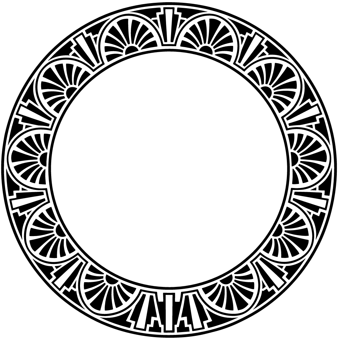 Circular Decorative Frame Art Deco Pattern Ornamen - Free SVG Download ...
