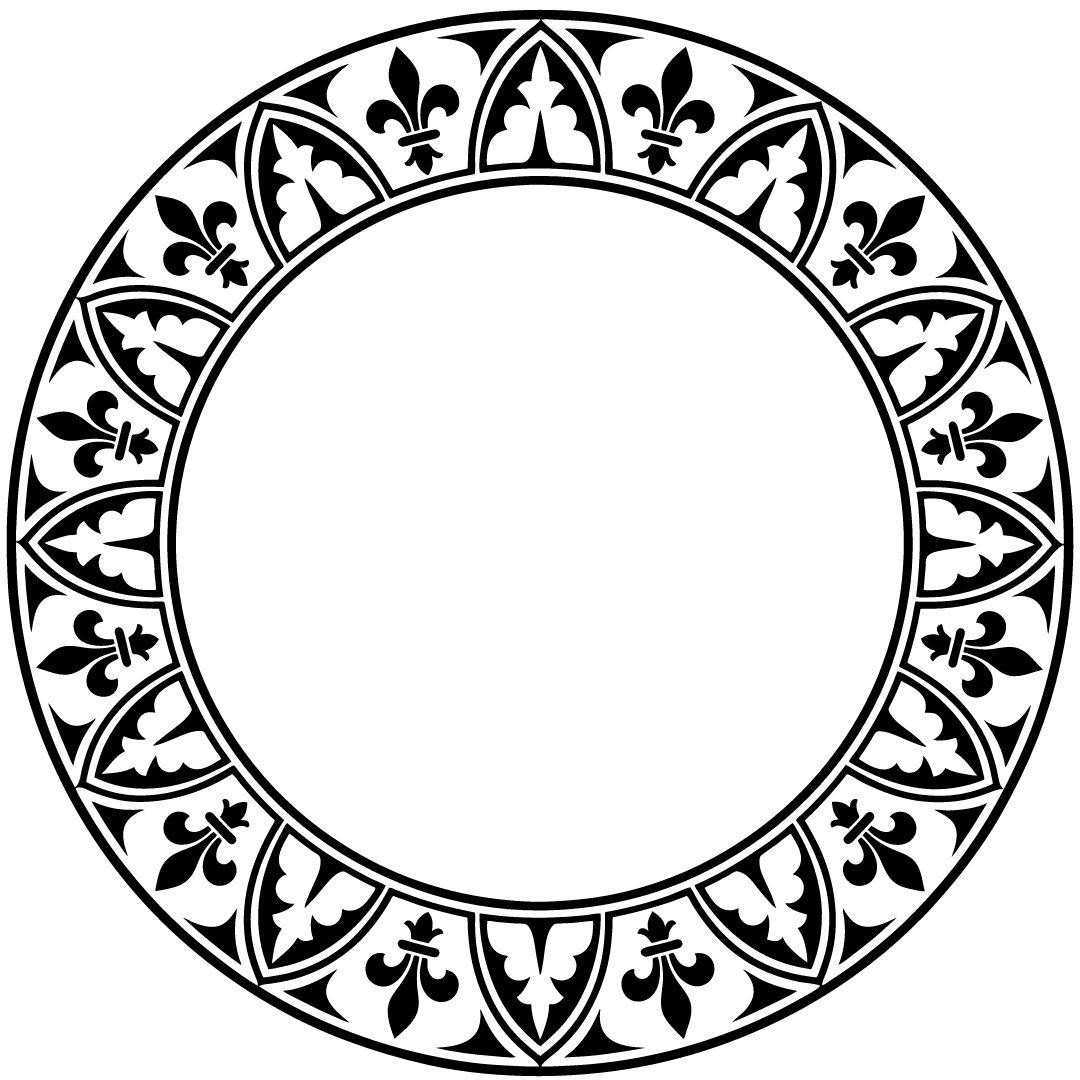 Circular Frame Fleur De Lis Heraldic Ornamental - Free SVG Download ...