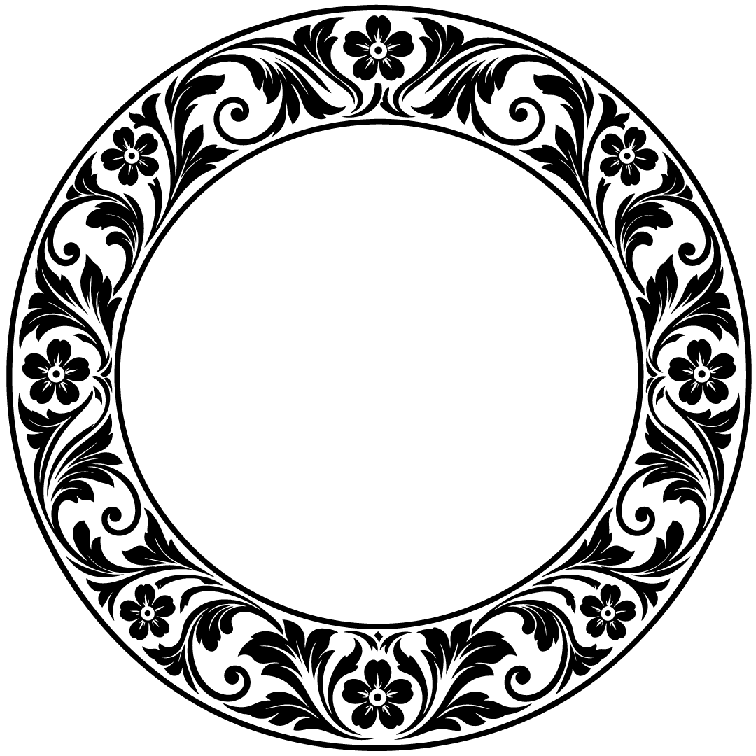 Circular Frame Floral Ornate Border Decorative - Free SVG Download ...
