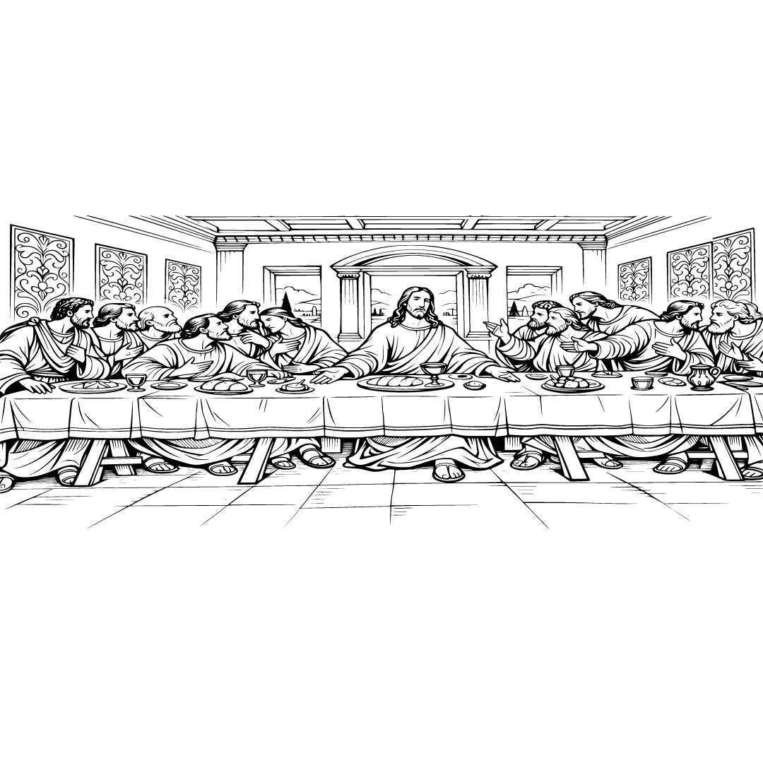Jesus Disciples Last Supper Table Biblical - Free SVG Download ...