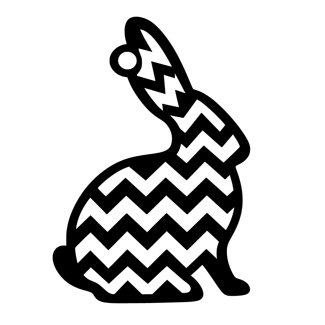 Rabbit Bunny Chevron Pattern Geometric Silhouette - Free SVG Download ...