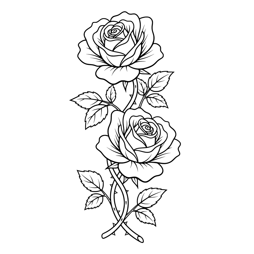 create two intertwined roses - Free SVG Download | VectorWitch