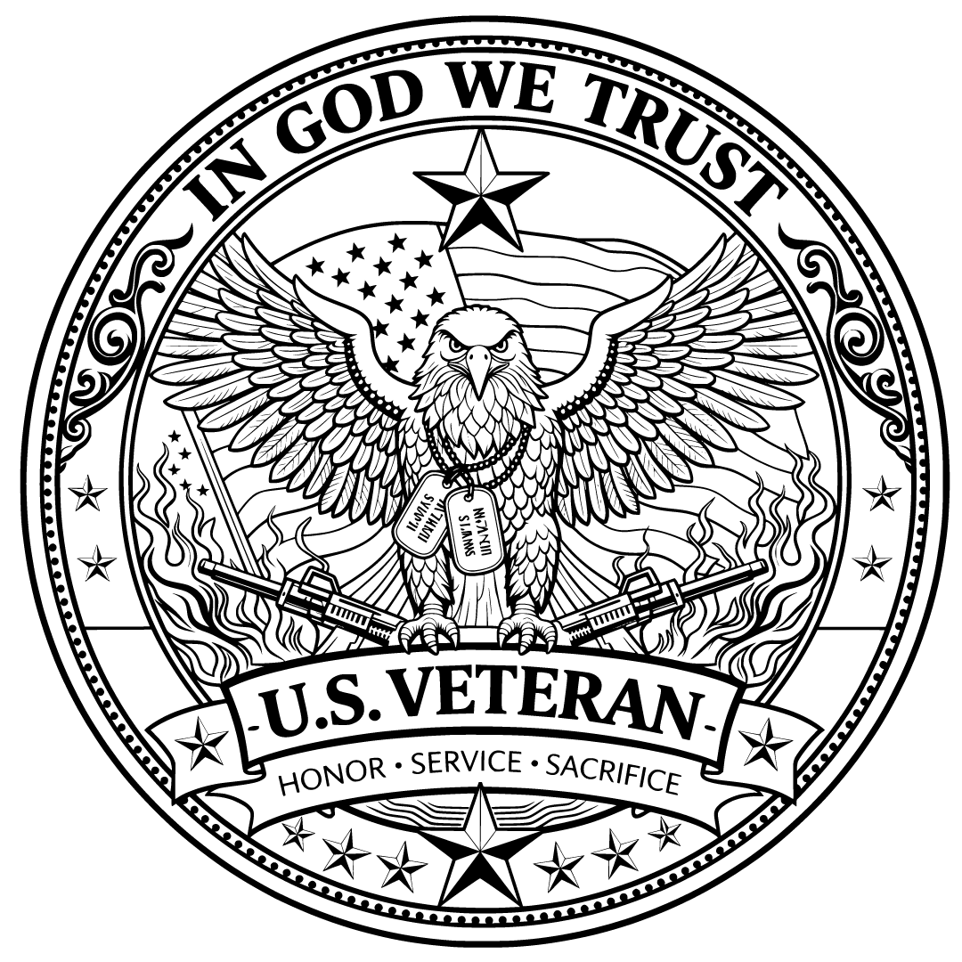 Us Veteran Eagle American Flag God Trust Honor Rif - Free SVG Download ...