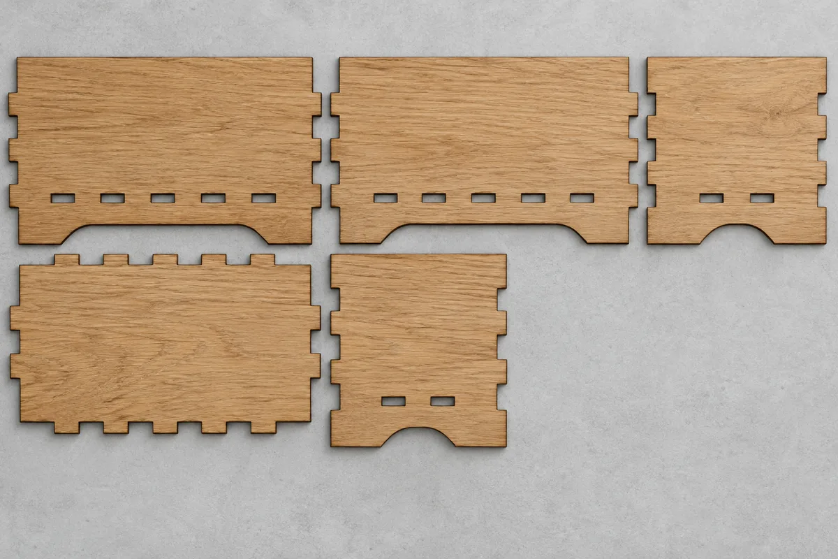 Desktop Planter Generator: Five panels with feet