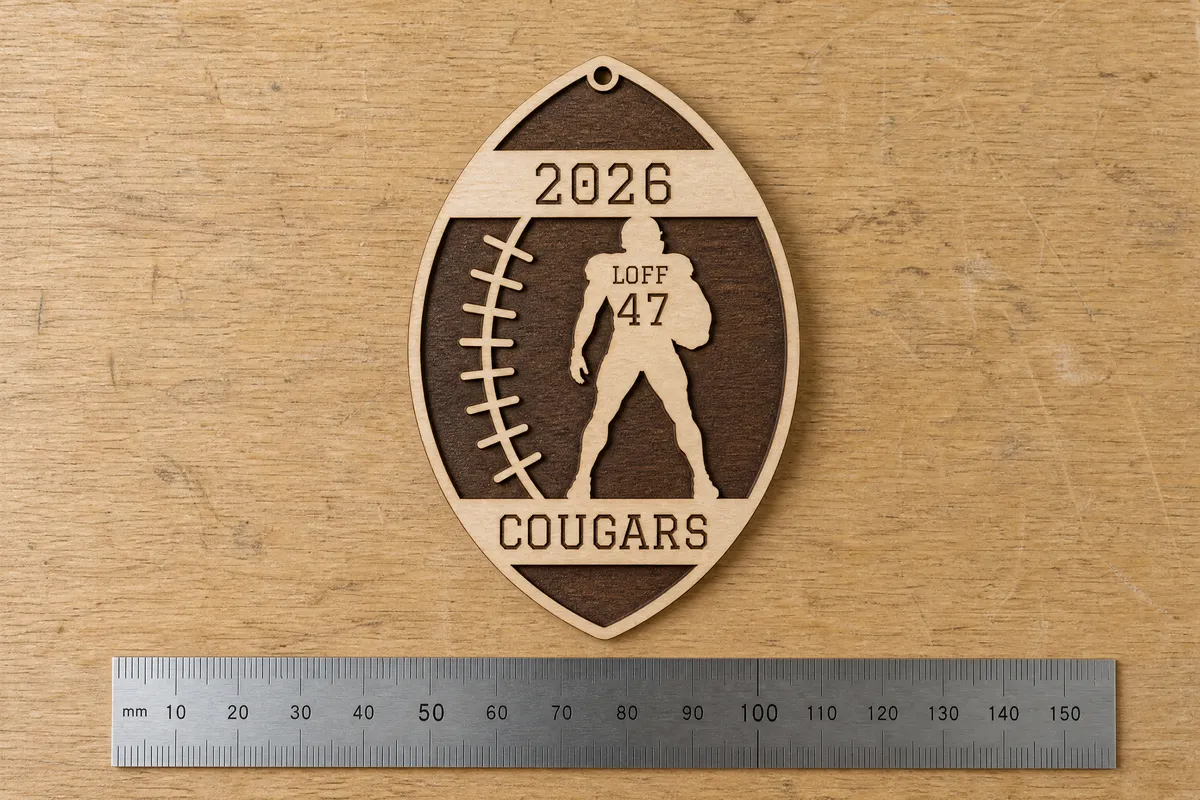 Football Player Ornament Generator: Real size