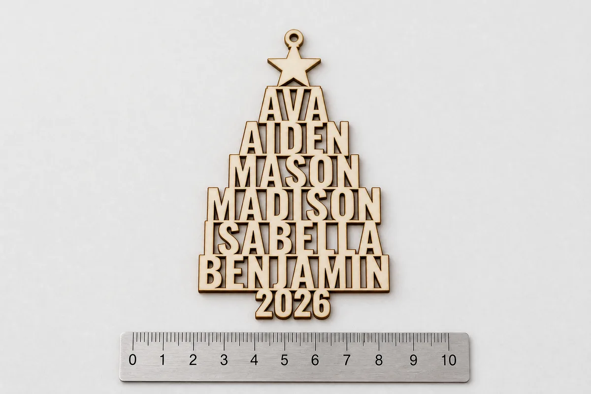 Family Tree Ornament Generator: Real size