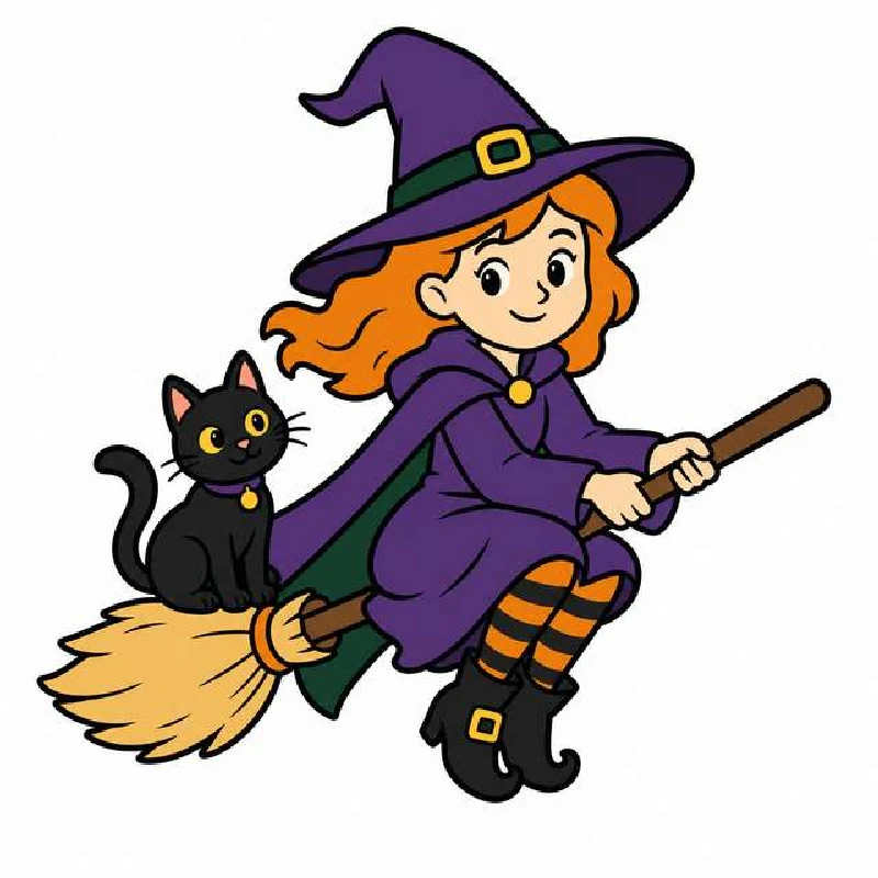 Color witch illustration uploaded to the vectorizer